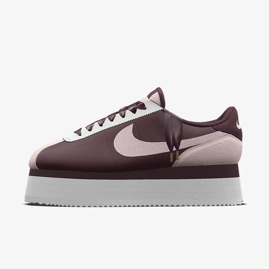 Giày Nike Cortez Platform Unlocked By You Greatest Gift Nữ Trắng Nâu